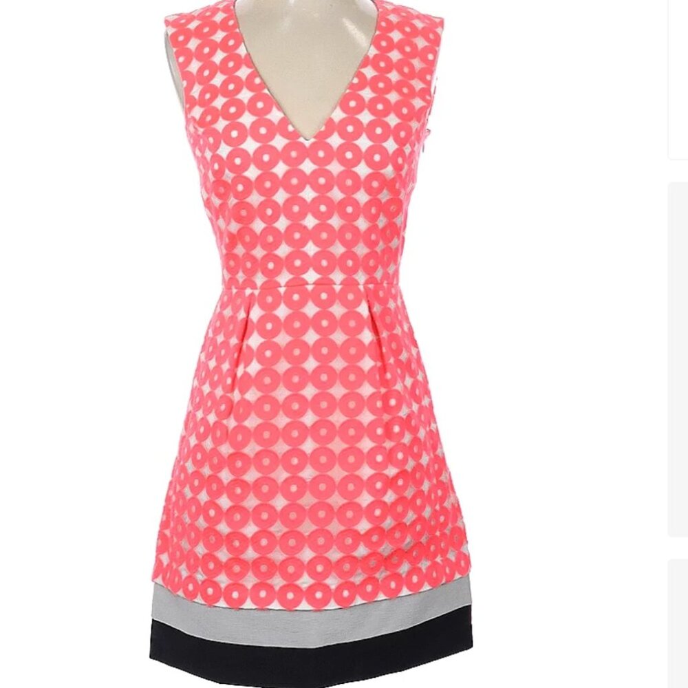 Diane von Furstenberg Hot Pink Sleeveless Dot Dress (Size 0) - Picture 9 of 10